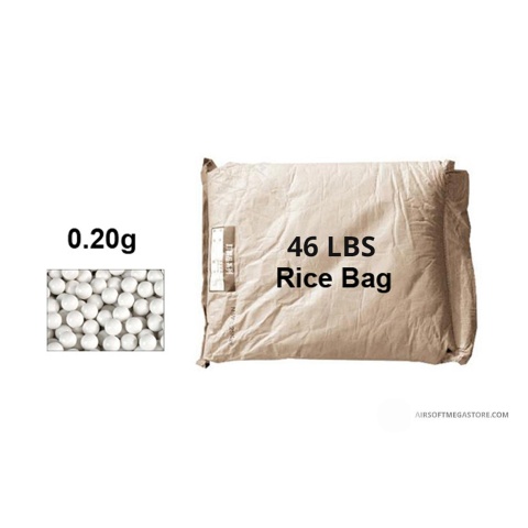 Lancer Tactical 46 lbs Rice Bag Airsoft 0.20g BBs (Color: White) - Exclude Free Shipping