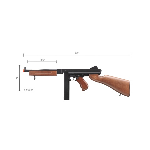 WellFire D98 M1A1 WWII Airsoft SMG AEG (Color: Faux Wood)