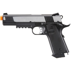 Double Bell M1911 Green Gas Blowback Airsoft Pistol w/ Silver Slide (Color: Black)