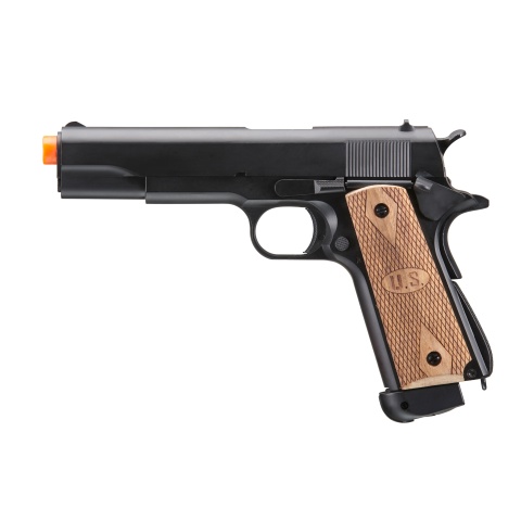 Double Bell M1911 Co2 Gas Blowback Airsoft Pistol w/ Wood Grip (Color: Black)
