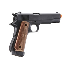 Double Bell M1911 Co2 Gas Blowback Airsoft Pistol w/ Wood Grip (Color: Black)