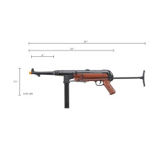 UK Arms M40P WWII Full Metal Machine Pistol AEG (Color: Black & Imitation Wood)