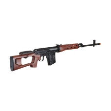 Atlas Custom Works SVD Dragunov Electric Airsoft Sniper Rifle w/ Faux Wood Furniture & Fixed Sportsman Stock (Color: Faux Wood)