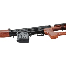 Atlas Custom Works SVD Dragunov Electric Airsoft Sniper Rifle w/ Faux Wood Furniture & Fixed Sportsman Stock (Color: Faux Wood)