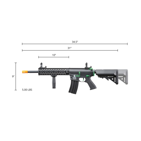 Lancer Tactical Gen 2 M4 Evo Airsoft AEG Rifle (Color: Black / Green)