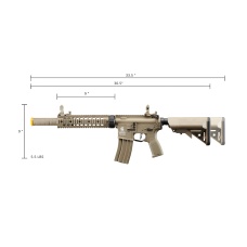 Lancer Tactical LT-15CT-G2-E Nylon Polymer Hybrid M4 Gen 2 SD AEG with Mock Suppressor (Tan)