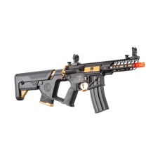 Lancer Tactical Low FPS Enforcer Needletail Skeleton AEG with Alpha Stock (Color: Black & Gold)