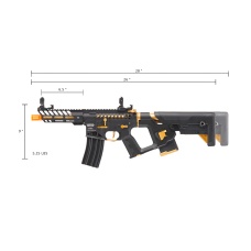 Lancer Tactical Low FPS Enforcer Needletail Skeleton AEG with Alpha Stock (Color: Black & Gold)