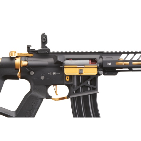 Lancer Tactical Low FPS Enforcer Needletail Skeleton AEG with Alpha Stock (Color: Black & Gold)