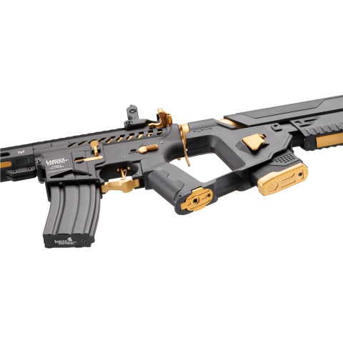 Lancer Tactical Low FPS Enforcer Needletail Skeleton AEG with Alpha Stock (Color: Black & Gold)
