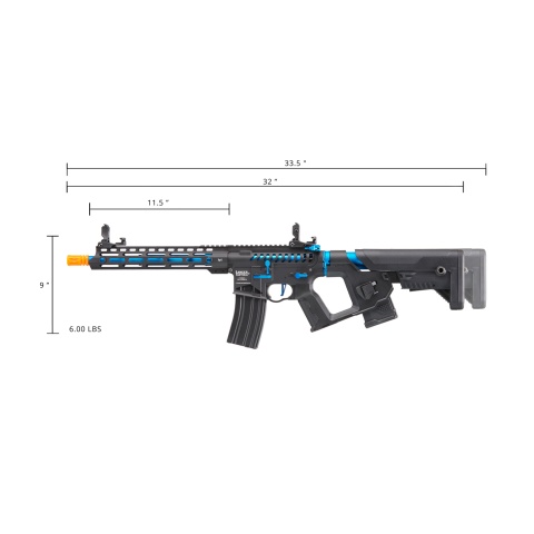 Lancer Tactical Enforcer BLACKBIRD Skeleton AEG w/ Alpha Stock [HIGH FPS] - BLACK/BLUE