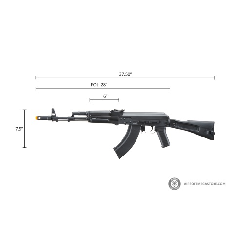 Lancer Tactical x Kalashnikov USA Licensed KR-103 Airsoft AEG Rifle with Folding Stock (Color: Black)