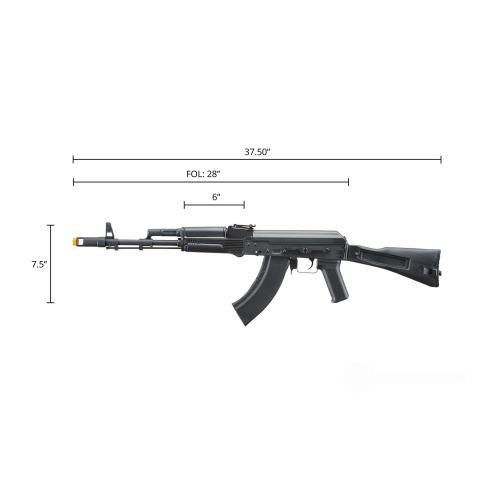 Lancer Tactical x Kalashnikov USA Licensed KR-103 Airsoft AEG Rifle with Folding Stock (Color: Black)
