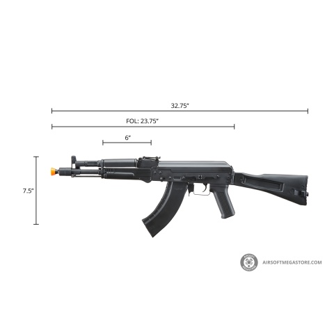 Lancer Tactical x Kalashnikov USA Licensed KR-104 SBR Airsoft AEG Rifle with Folding Stock (Color: Black)