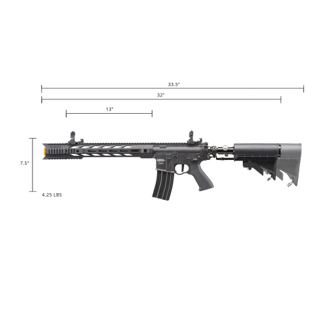 Lancer Tactical Full Metal Legion HPA M4 SPR Interceptor Airsoft Rifle w/ Stock Mounted Tank (Color: Black) - 