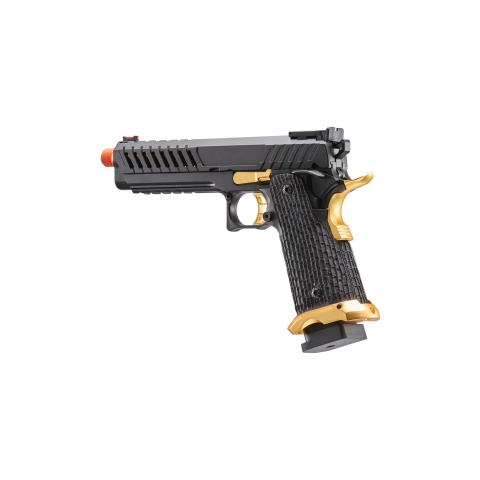 Lancer Tactical Knightshade Hi-Capa Gas Blowback Airsoft Pistol (Color: Black & Gold)