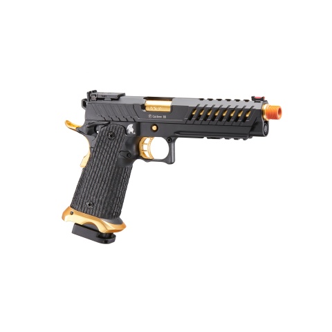 Lancer Tactical Knightshade Hi-Capa Gas Blowback Airsoft Pistol (Color: Black & Gold)