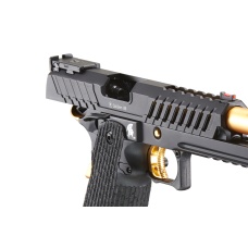 Lancer Tactical Knightshade Hi-Capa Gas Blowback Airsoft Pistol (Color: Black & Gold)