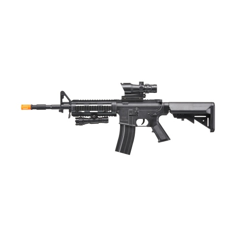 UK Arms Heavy Version Large Magazine M4 Airsoft Spring Rifle w/ Flashlight and Red Dot Sight (Color: Black)