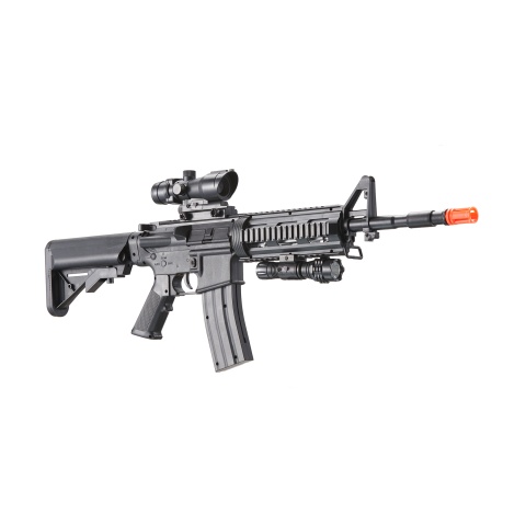 UK Arms Heavy Version Large Magazine M4 Airsoft Spring Rifle w/ Flashlight and Red Dot Sight (Color: Black)