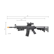 UK Arms Heavy Version Large Magazine M4 Airsoft Spring Rifle w/ Flashlight and Red Dot Sight (Color: Black)