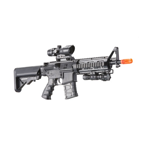 UK Arms Heavy Version Short Barreled M4 Airsoft Spring Rifle w/ Flashlight and Red Dot Sight (Color: Black)