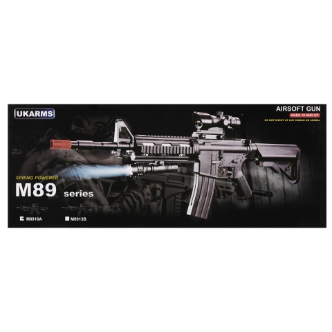UK Arms Heavy Version Short Barreled M4 Airsoft Spring Rifle w/ Flashlight and Red Dot Sight (Color: Black)