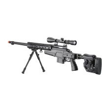 WellFire MB4419-2BAB Bolt Action Airsoft Sniper Rifle (Color: Black)