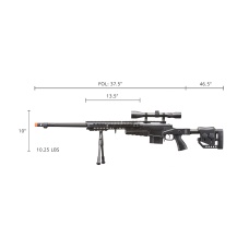 WellFire MB4419-2BAB Bolt Action Airsoft Sniper Rifle (Color: Black)