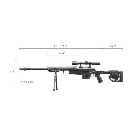 WellFire MB4419-2BAB Bolt Action Airsoft Sniper Rifle (Color: Black)