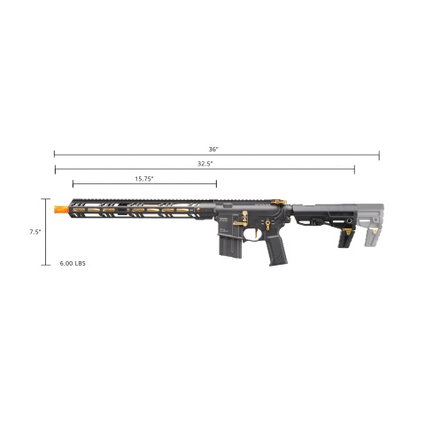 Tokyo Marui MTR16 G-Edition Airsoft Gas Blowback Airsoft Rifle (Color: Black & Gold)
