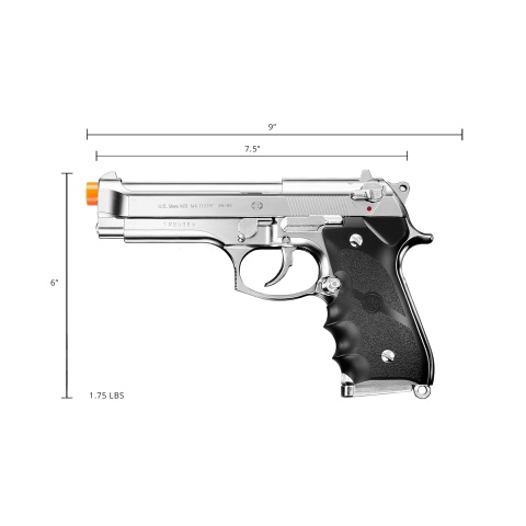 Tokyo Marui M92F Chrome Stainless Finishing Airsoft Gas Blowback Pistol (Color: Chrome)