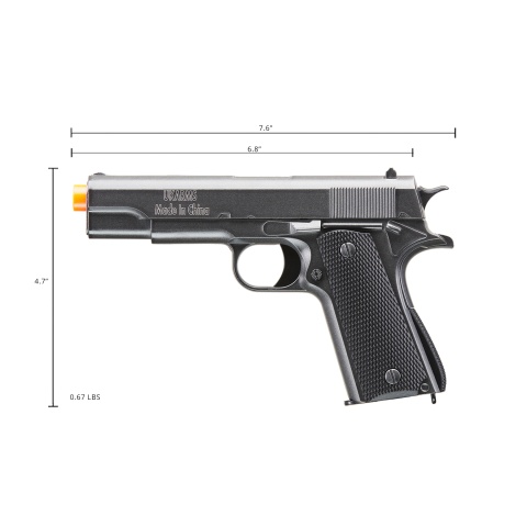 UK Arms 1911 Alloy Series Spring Airsoft Pistol (Color: Silver Gray)