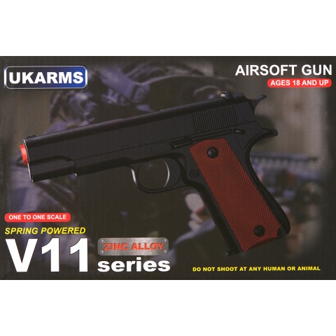 UK Arms 1911 Alloy Series Spring Airsoft Pistol (Color: Silver Gray)