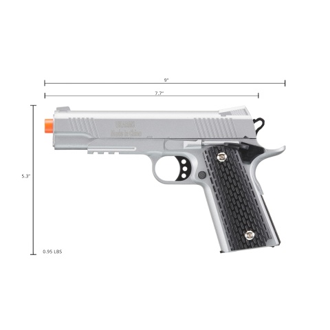 UK Arms 1911 Alloy Series Spring Airsoft Pistol w/ Under Barrel Rail (Color: Black / Brown)