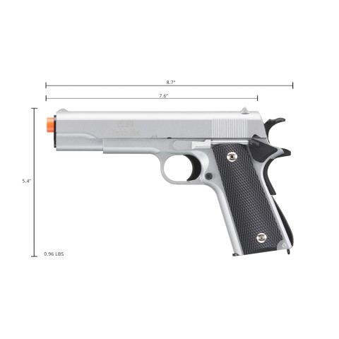 UK Arms Full Size 1911 Alloy Series Spring Airsoft Pistol (Color: Silver)