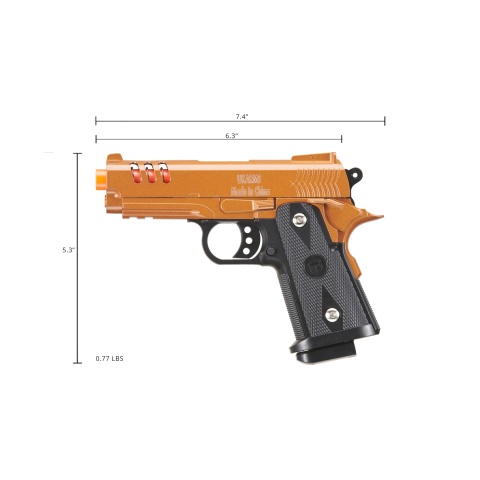 UK Arms 2011 Compact Heavyweight Series Airsoft Spring Pistol (Color: Gold)