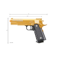 UK Arms 2011 Alloy Series Spring Airsoft Pistol w/ Vented Slide (Color: Gold)
