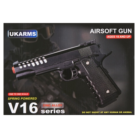 UK Arms 2011 Alloy Series Spring Airsoft Pistol w/ Vented Slide (Color: Silver Gray)