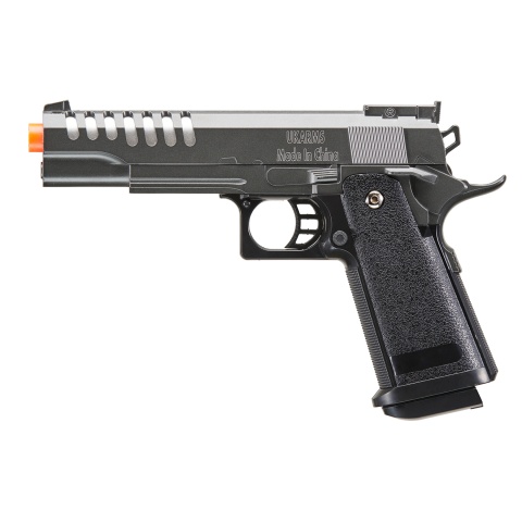 UK Arms 2011 Alloy Series Spring Airsoft Pistol w/ Wavey Stippling (Color: Silver Gray)