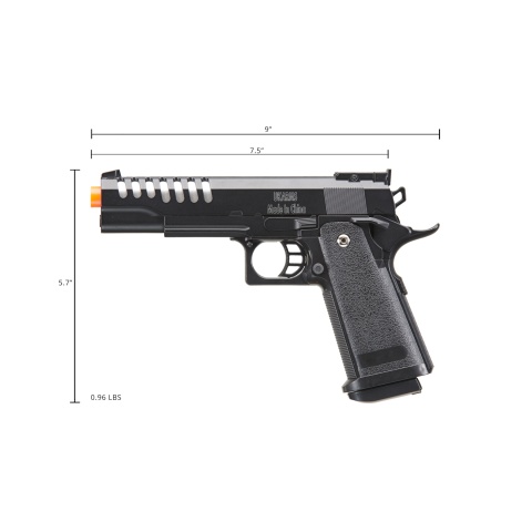 UK Arms 2011 Alloy Series Spring Airsoft Pistol w/ Wavey Stippling (Color: Black)
