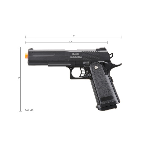 UK Arms 2011 Alloy Series Spring Airsoft Pistol (Color: Black)