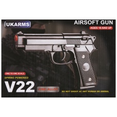 UK Arms M9 Alloy Series Airsoft Spring Pistol (Color: Black)