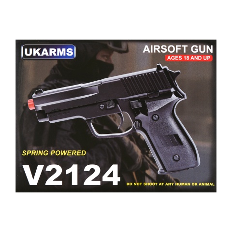 UK Arms P320 Plastic Spring Powered Airsoft Pistol (Color: Black)