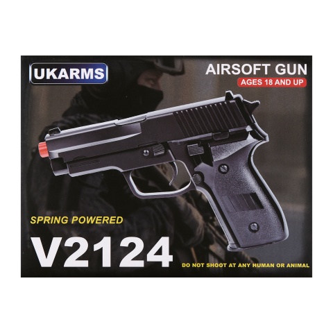 UK Arms P30 Plastic Airsoft Spring Pistol (Color: Black)