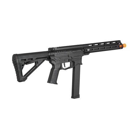 Zion Arms R&D Precision Licensed PW9 Mod 1 Long Rail Airsoft Rifle with Delta Stock (Color: Black)