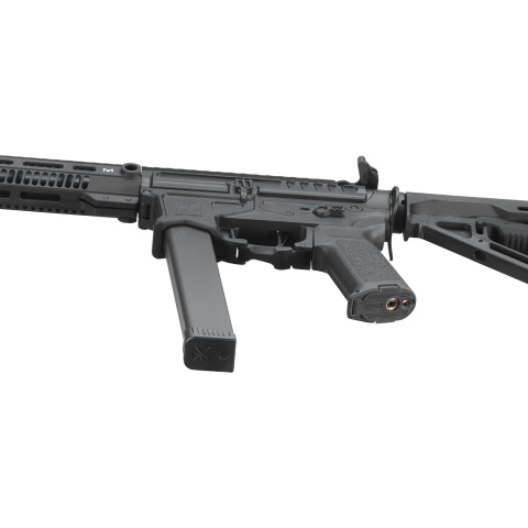 Zion Arms R&D Precision Licensed PW9 Mod 1 Long Rail Airsoft Rifle with Delta Stock (Color: Black)