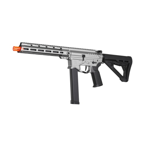 Zion Arms R&D Precision Licensed PW9 Mod 1 Long Rail Airsoft Rifle with Delta Stock (Color: Grey)