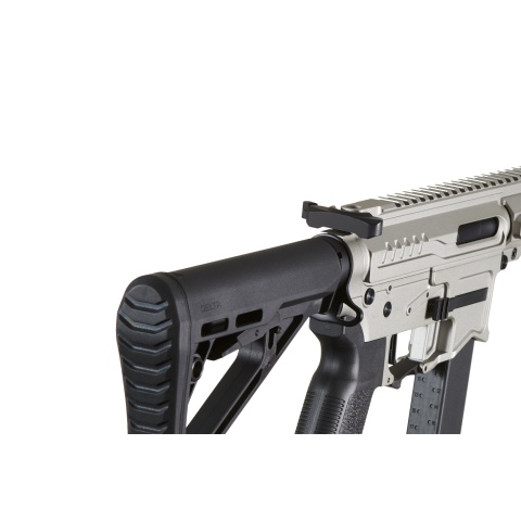 Zion Arms R&D Precision Licensed PW9 Mod 1 Long Rail Airsoft Rifle with Delta Stock (Color: Grey)