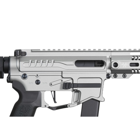 Zion Arms R&D Precision Licensed PW9 Mod 1 Long Rail Airsoft Rifle with Delta Stock (Color: Grey)